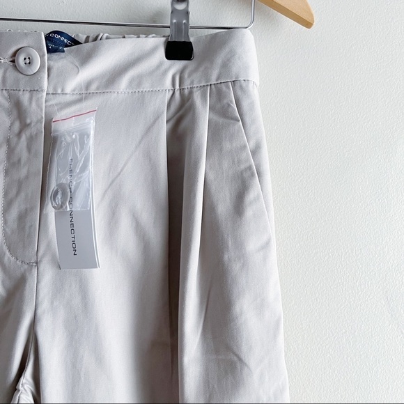 NWT French Connection • Macchiato Coltrane Wide Leg Cropped Cotton Trousers Sz 0 - Picture 5 of 14